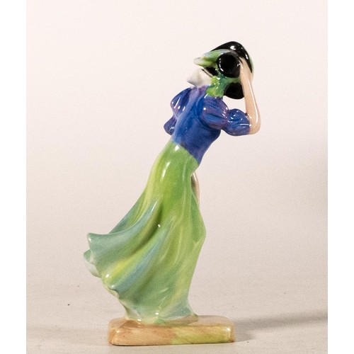 256 - Royal Doulton early miniature figure Windflower M79, in green & blue colourway, h.10cm.