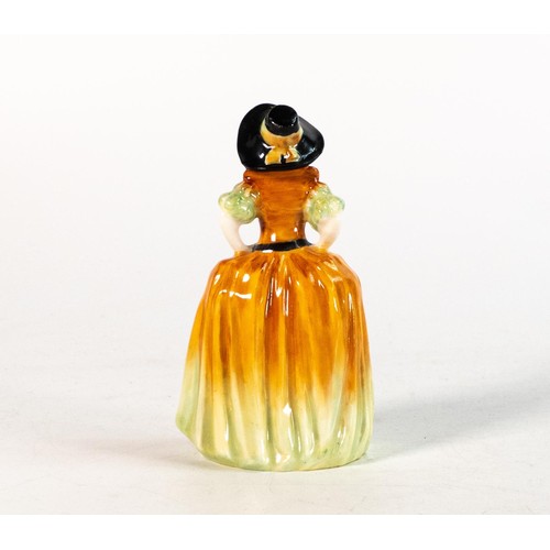 268 - Royal Doulton early miniature figure Patricia M8, in orange/green colourway, h.11cm.