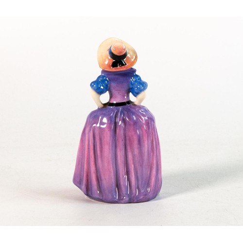 269 - Royal Doulton early miniature figure Patricia M28, i  purple/blue colourway, h.11cm.