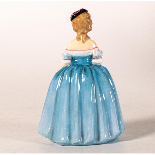 270 - Royal Doulton early miniature figure Dainty May M67, in blue/pink colourway, h.11cm.