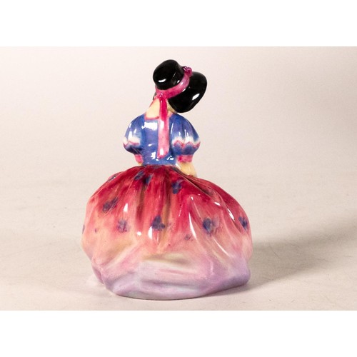 278 - Royal Doulton early miniature figure Monica M66, in blue/red colourway, h.8cm.