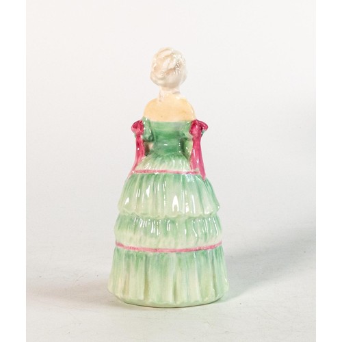 282 - Royal Doulton early miniature figure Veronica M70, in green/pink colourway, h.11cm.