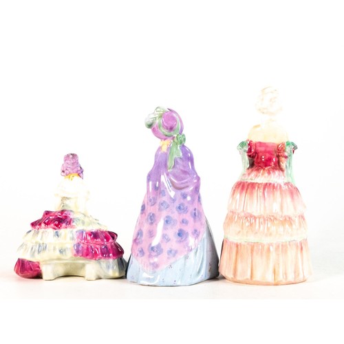 287 - Three Royal Doulton early miniature figures comprising Chloe M29,Veronica M64 and The Paisley Shawl ... 