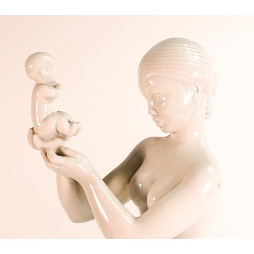 835 - B&G Copenhagen mother & baby figure, height 36cm