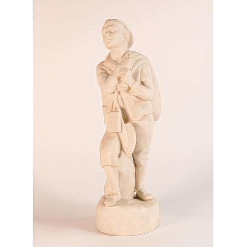 842 - Rare W.H. Goss Parian large figure of a Chimney Sweep, h. 31cm.