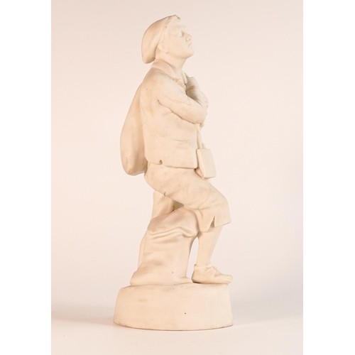 842 - Rare W.H. Goss Parian large figure of a Chimney Sweep, h. 31cm.