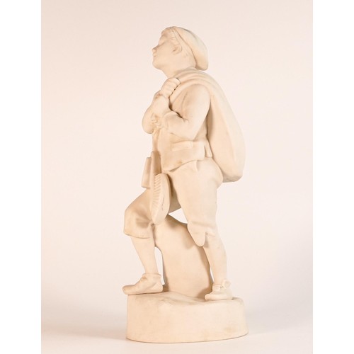 842 - Rare W.H. Goss Parian large figure of a Chimney Sweep, h. 31cm.