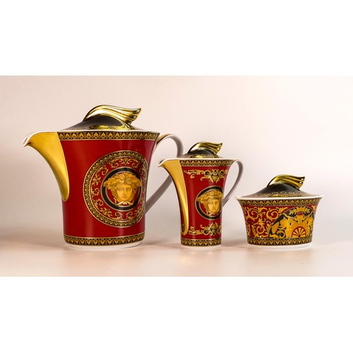 853 - Rosenthal Versace Medusa coffee pot (24cm high), milk jug and sugar bowl (3)