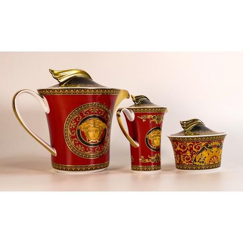 853 - Rosenthal Versace Medusa coffee pot (24cm high), milk jug and sugar bowl (3)