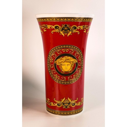 855 - Rosenthal Versace Medusa large flared vase. Height 34.5cm, diameter 20.5cm