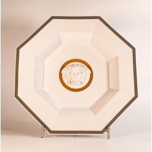 867 - Rosenthal for Versace ceramic 'Gorgona' patterned charger & stand, diameter 35.6cm