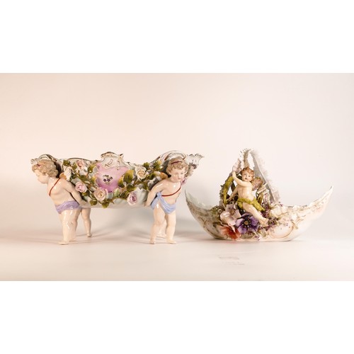 870 - Two late 19th century Schierholz Porcelain baskets. One with reticulated Rococo basket with floral s... 