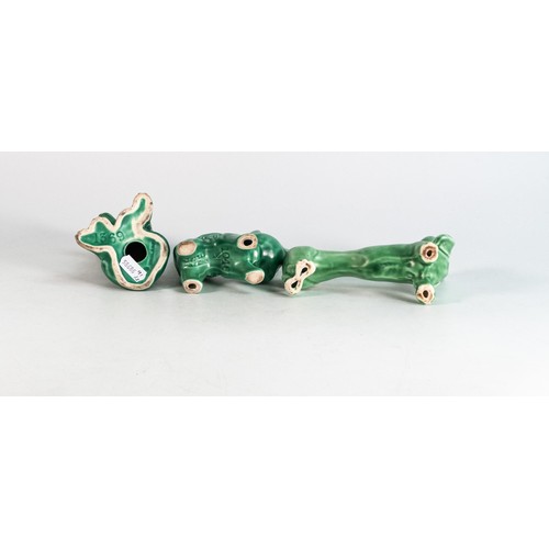 1644 - A collection of Sylvac green pottery animals to include Cat 1046, Dachshund & Alsatian Pup 1369, tal... 