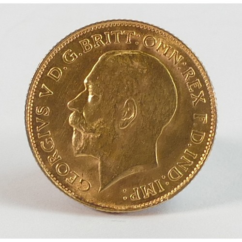 2050 - HALF sovereign 22ct gold UK coin, 1925 with SA mint mark for South Africa, weight 4g appx.  High gra... 