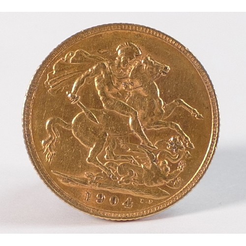 2056 - Gold FULL sovereign dated 1904.