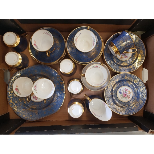 5 - Quality fine bone china teaware items (unmarked) in the style of Minton consisting of 12 Trios, milk... 