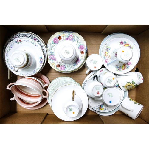 52A - Mixed Shelley ware to include soups bowls, 30 side plates, 20 saucers, 10 cups ( 64 pieces)