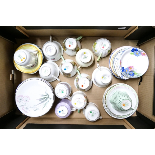 53A - Mixed collection of Shelley to include 26 side plates, 20 saucers, 14 cups ( 60 pieces)