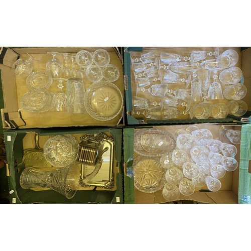 7 - Large quantity of cut glass items to include Tumblers, brandy glasses, vases, fruit bowls etc (4 tra... 