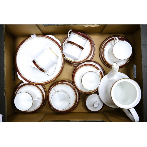 504 - Paragon Holyrood 21 piece teaset to include 6 trio's teapot, cake plate and milk jug ( 1 tray)