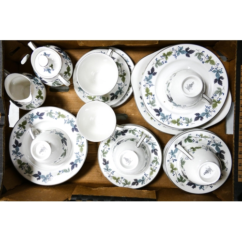 518 - Royal Doulton Burgundy patterned tea set