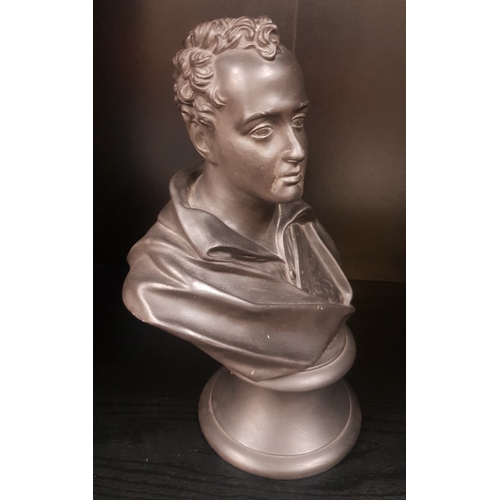 544 - Wedgwood Black Basalt Bust of Byron height 23cm