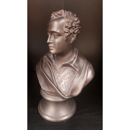 544 - Wedgwood Black Basalt Bust of Byron height 23cm