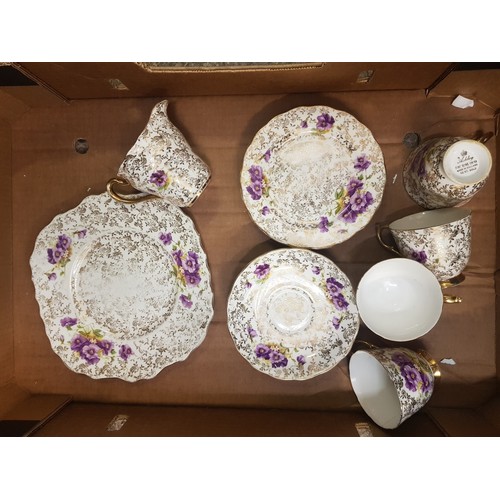 66 - Ashley 22ct Gold Gilded 16 piece part tea set.