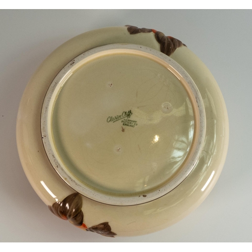 450 - Clarice Cliff Embossed Bowl decorated in Autumn Leaf Pattern diameter 23cm