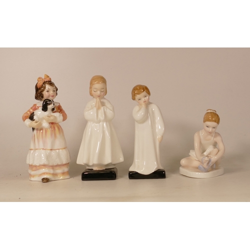 232 - Royal Doulton figures to include Bedtime HN1978, Darling HN1985, Ballet shoes HN3434 and Faithful Fr... 