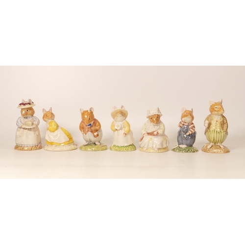 281 - Royal Doulton Seconds Brambly Hedge figures Primrose Woodmouse DBH8, Mrs Apple DBH3, Conker DBH21, B... 