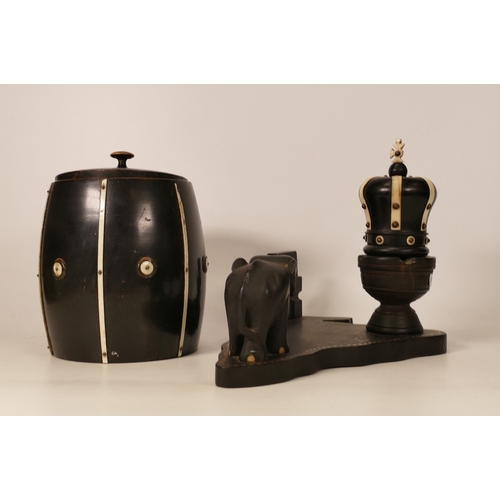 291 - Decorative Indian Tobacco Jar & smoking stand(2)