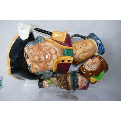 297 - Royal Doulton Character Jugs to include large Town Crier D6530, small restored Fatboy, Touchstone, T... 