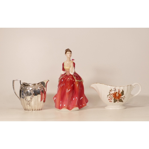 301 - A mixed collection of items to include Silver Plated Jug, Royal Doulton Lady Figure Flower of Love H... 