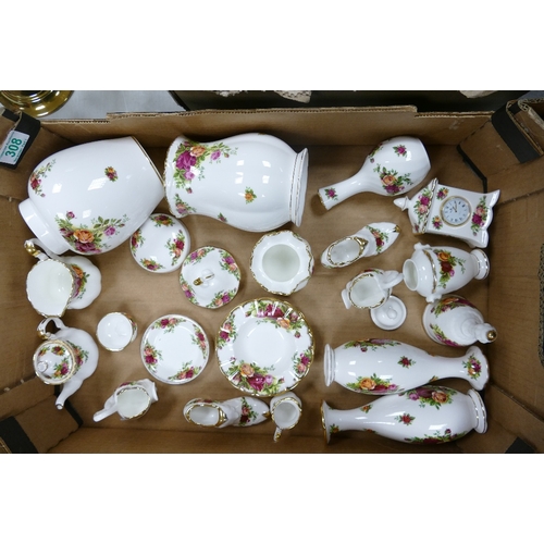 308 - Royal Albert Old Country Rose Patterned items to include Vases, ginger jar, ornaments, miniatures, m... 