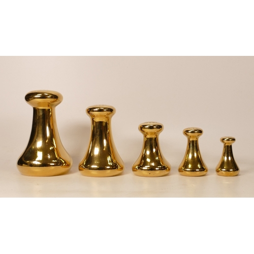 312 - Avery Set of Brass Weights , largest 7lb(5)