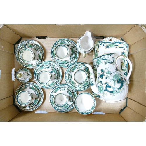 324 - Masons Chartreuse patterned 25 piece coffee set