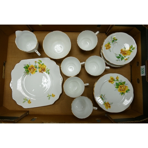 339 - A 19-piece Royal Stafford Yellow Rose Teaset (missing one teacup)