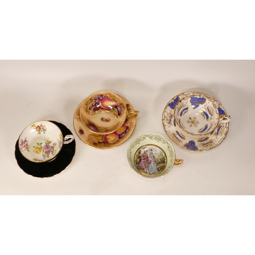 342 - A Collection of Four Teacups to include Aynsley Orchard Gold, E. Brain & Co., Ashley Bone China and ... 