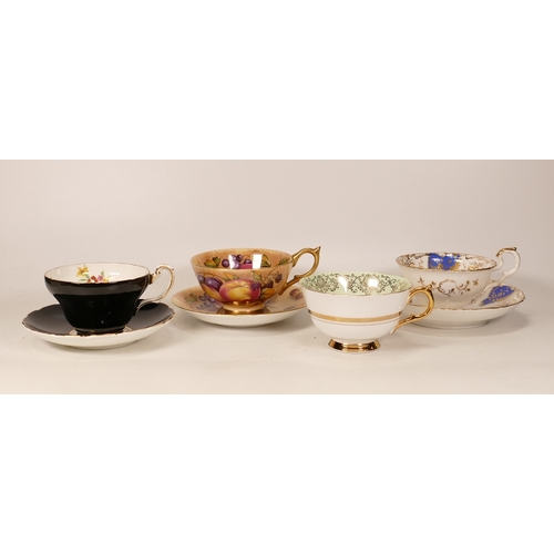 342 - A Collection of Four Teacups to include Aynsley Orchard Gold, E. Brain & Co., Ashley Bone China and ... 