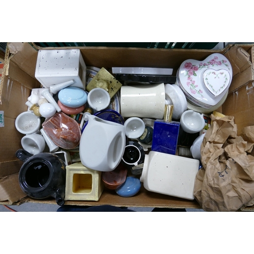 354 - A collection of Wade Items removed from Wade Archives to include Trincket box, Bisque Jug, wall plat... 