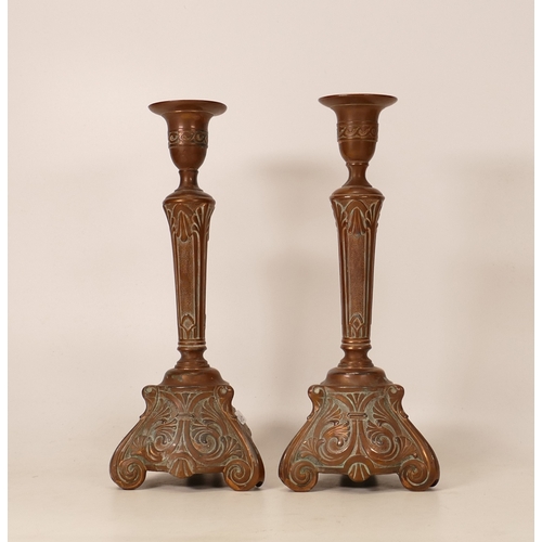 416 - Two Early 20th Century Art Nouveau Style Candlesticks, height 24cm(2)