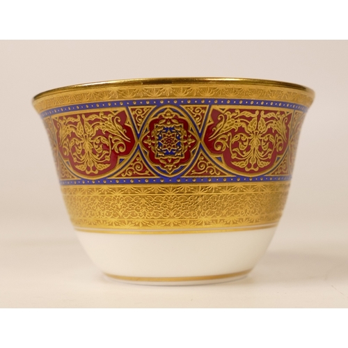 436 - De Lamerie Fine Bone China Set of Samarkand pattern 6 Arabic Tea Cups, diameter 7cm