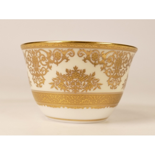 440 - De Lamerie Fine Bone China Set of Exotic Garden pattern 6 Arabic Tea Cups, diameter 6.8cm