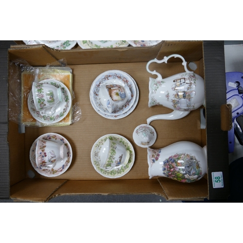 58 - A collection of Royal Doulton Seconds Brambly Hedge cups & saucers, coffee pot & vase