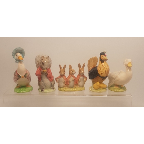 130 - A collection of Beatrix Potter figures to include Beswick Timmy Tiptoes, Sally Henny Penny, Jemima P... 