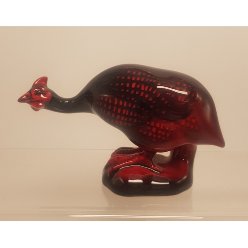 134 - Royal Doulton Flambe model of an Guinea Fowl Height 9.5cm.