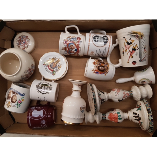 53 - A Mixed collection of items to include Crown staffordshire football themed tankard, royal commemorat... 