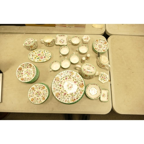 116A - A large collection of Minton Haddon Hall Patterned tea & dinner ware to tea set, 8 x 27cm dinner pla... 