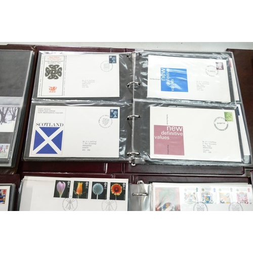 743 - 3 large trays of stamps & albums - Includes 14 albums, loose album sheets, large quantity FDC First ... 